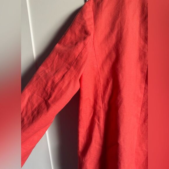 J. Crew Factory Collarless Coat Coral - Picture 7 of 8